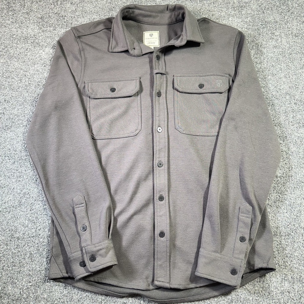 Born Primitive Flannel Shirt Men's Small Gray Performance Stretch Utility Pocket